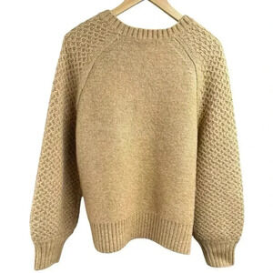 J.Crew Wool Blend Popover Long Sleeve Sweater In a Neutral Color Size Small